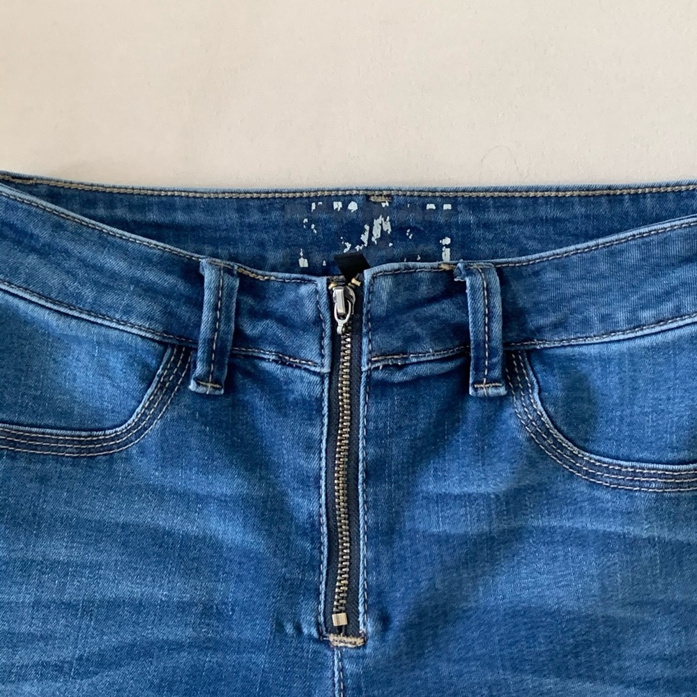 Blue Zip Up Skinny Jeans/Jeggings
